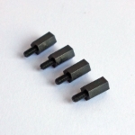 Picture of 4pcs 10mm M3 Nylon Standoffs with One Male End - Black
