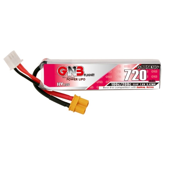 Picture of GNB 720mAh 2S 100C LiHV Battery (XT30)