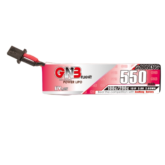 GNB 550mAh 1S 100C LiHV Battery (GNB27 Cabled)