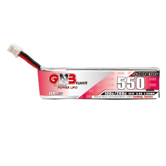 GNB 550mAh 1S 100C LiHV Battery (PH2.0 Cabled)