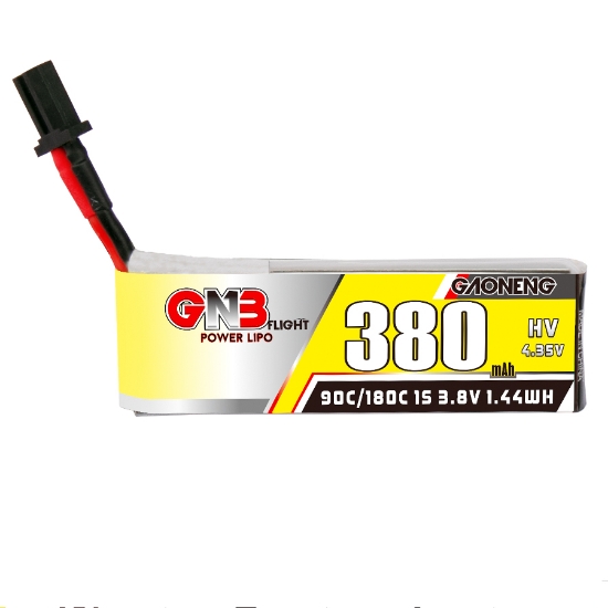 GNB 380mAh 1S 90C LiHV Battery (GNB27 Cabled)