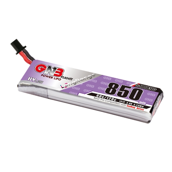 GNB 850mAh 1S 60C LiHV Battery (GNB27 Cabled)