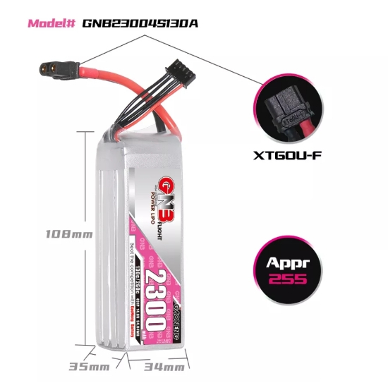 GNB 2300mAh 4S 130C LiPo Battery HobbyRC UK