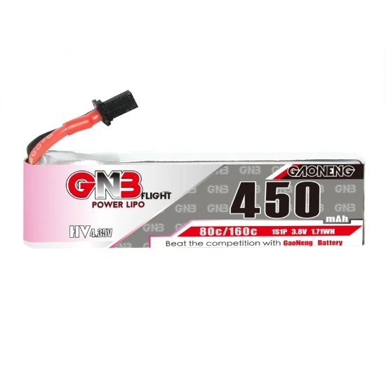 Picture of GNB 450mAh 1S 80C LiHV Battery (A30 Cabled)