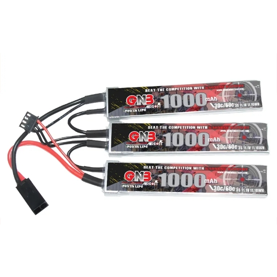 Picture of GNB 1000mAh 3S 30C AirSoft LiPo Battery Split (Mini Tamiya)