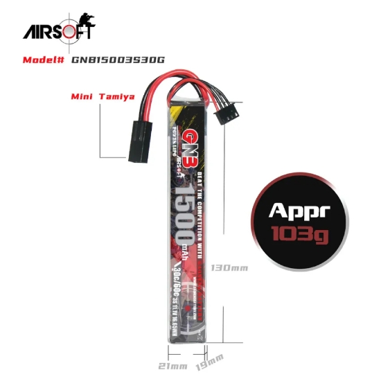 Batterie NIMH 9.6v 1500mAh (101 Inc) Légère - Phenix Airsoft