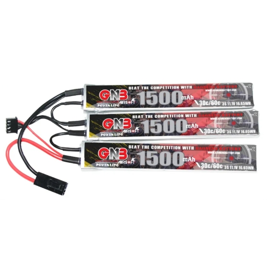 Picture of GNB 1500mAh 3S 30C AirSoft LiPo Battery Split (Mini Tamiya)