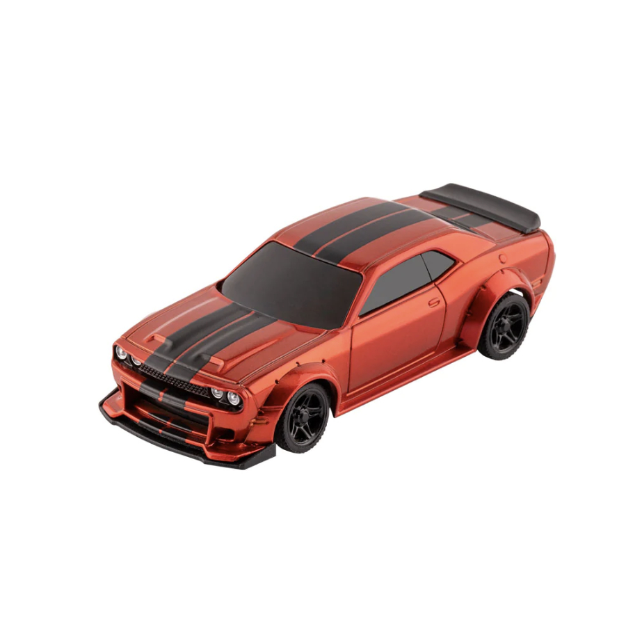 RC 1/76 Micro Car DODGE CHALLENGER SRT Hellcat w/ LED Lights -BLACK