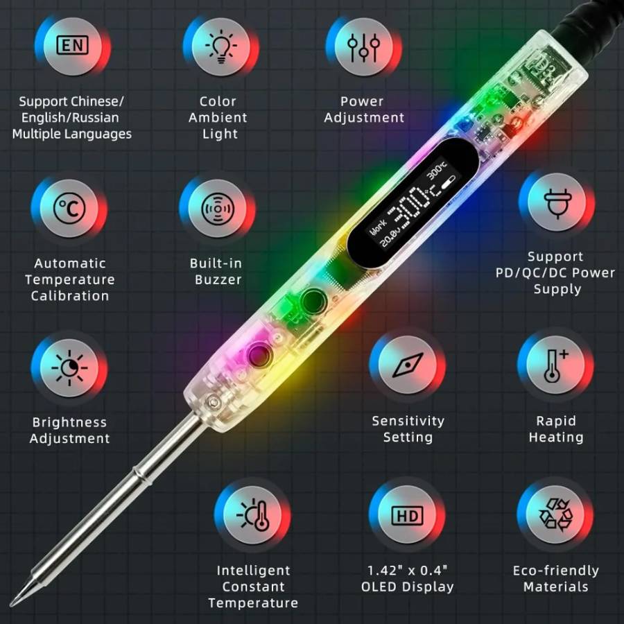 thumbnail image 2 of 68w Electric Soldering Iron Si012 Pro Portable Solder Iron Oled Screen 2 of 13